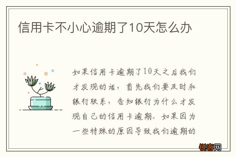 信用卡不小心逾期了10天怎么办