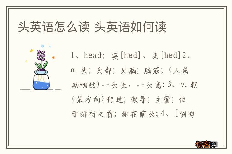 头英语怎么读 头英语如何读