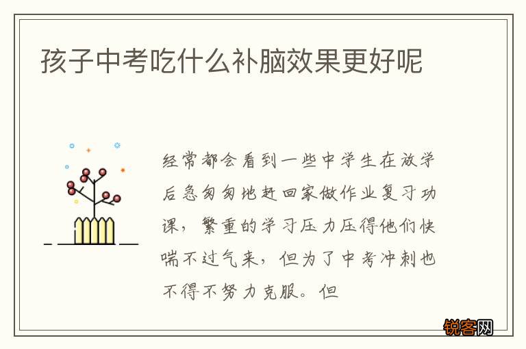 孩子中考吃什么补脑效果更好呢
