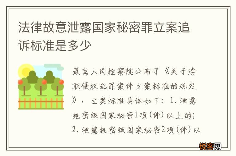 法律故意泄露国家秘密罪立案追诉标准是多少