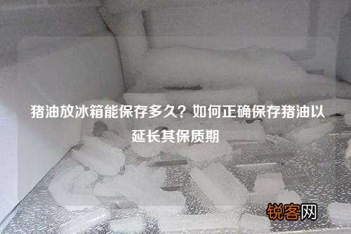 猪油放冰箱能保存多久？如何正确保存猪油以延长其保质期