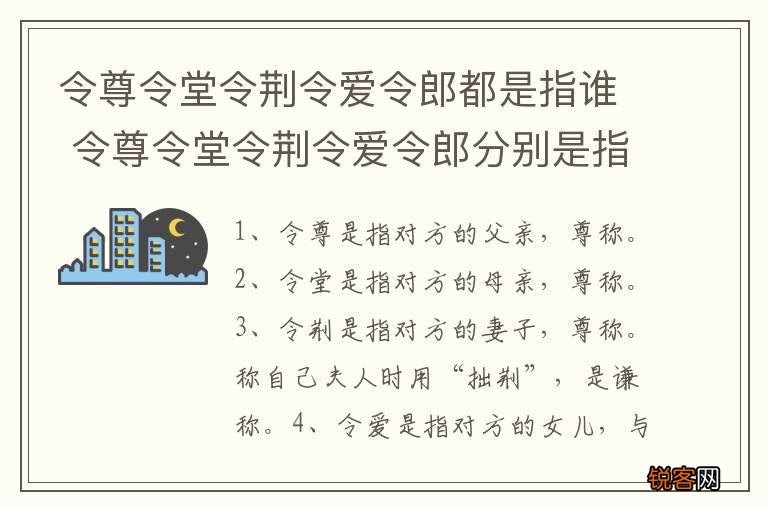 令尊令堂令荆令爱令郎都是指谁 令尊令堂令荆令爱令郎分别是指哪位