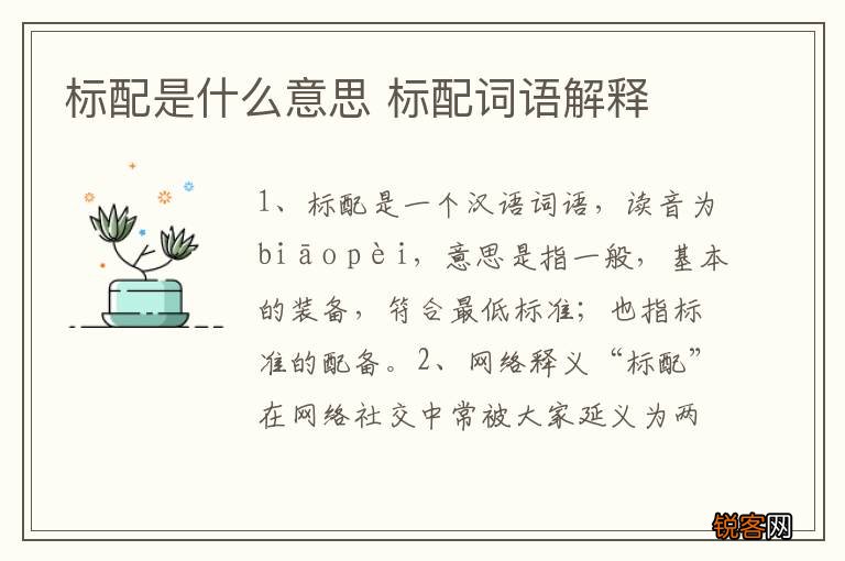 标配是什么意思 标配词语解释