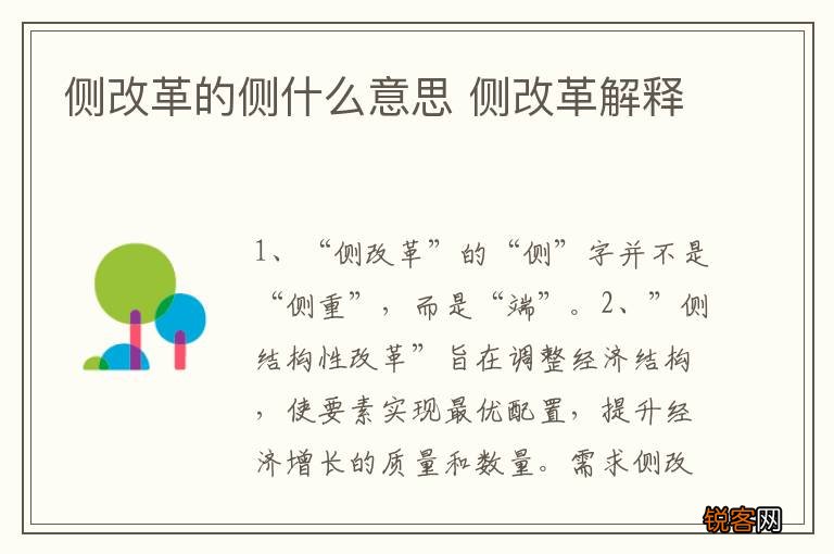 侧改革的侧什么意思 侧改革解释