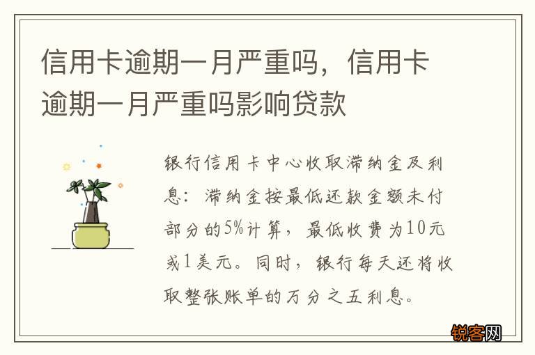信用卡逾期一月严重吗，信用卡逾期一月严重吗影响贷款