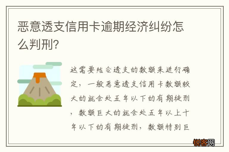 恶意透支信用卡逾期经济纠纷怎么判刑？