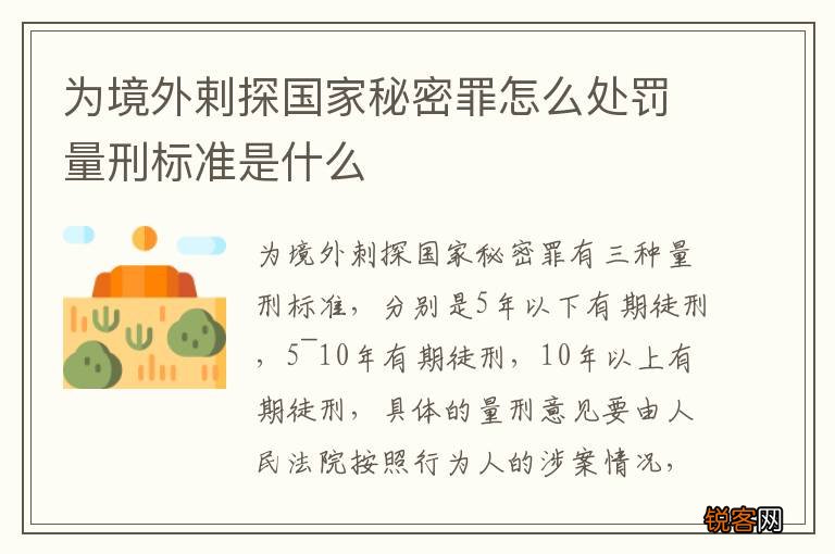 为境外剌探国家秘密罪怎么处罚量刑标准是什么