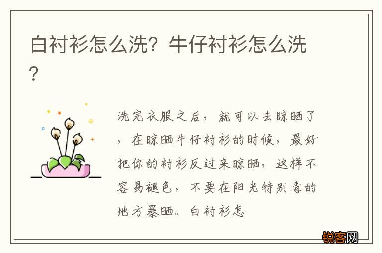 白衬衫怎么洗？牛仔衬衫怎么洗？