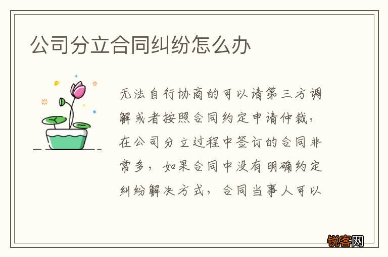 公司分立合同纠纷怎么办