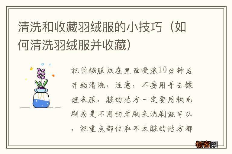 如何清洗羽绒服并收藏 清洗和收藏羽绒服的小技巧