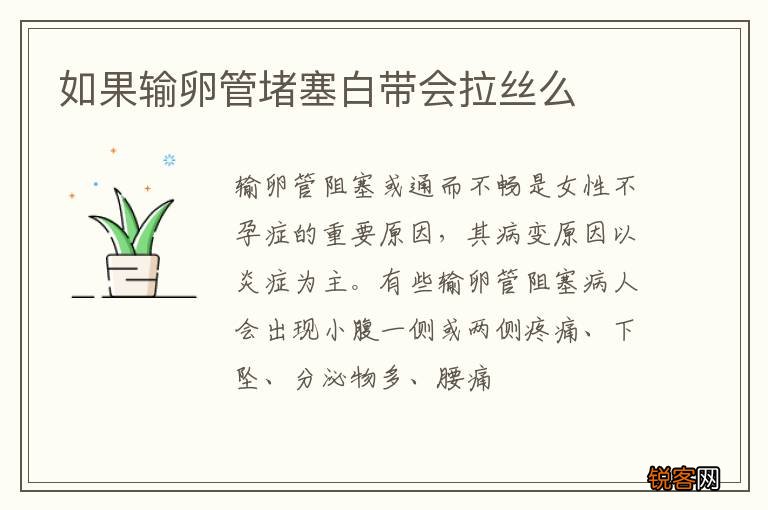 如果输卵管堵塞白带会拉丝么