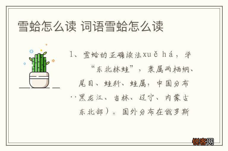 雪蛤怎么读 词语雪蛤怎么读