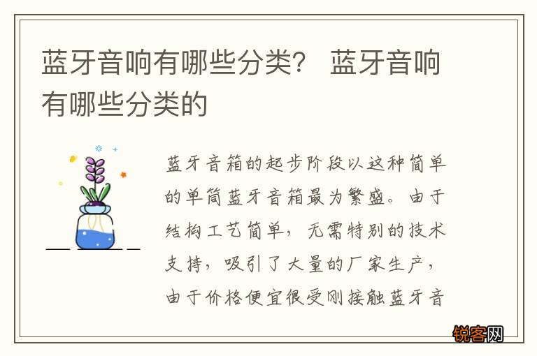 蓝牙音响有哪些分类? 蓝牙音响有哪些分类的