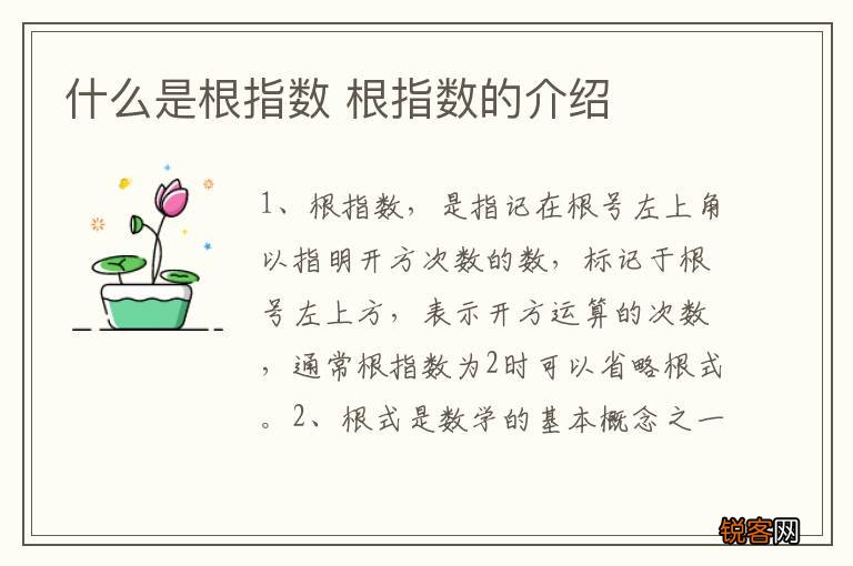 什么是根指数 根指数的介绍