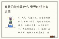春天的特点是什么 春天的特点有哪些
