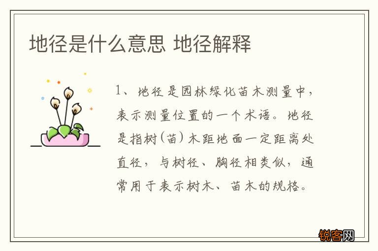 地径是什么意思 地径解释