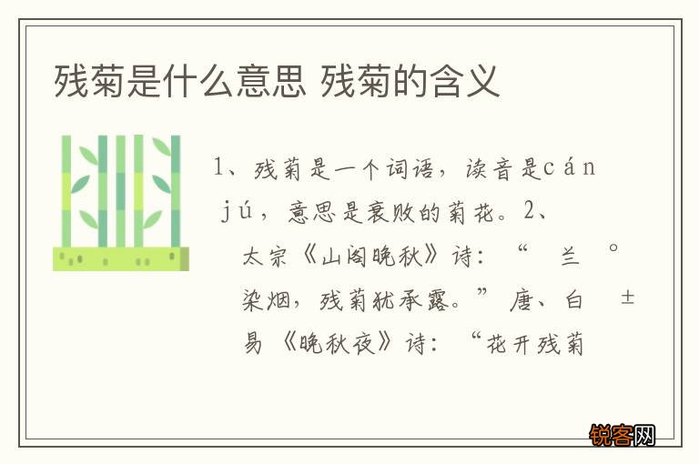 残菊是什么意思 残菊的含义