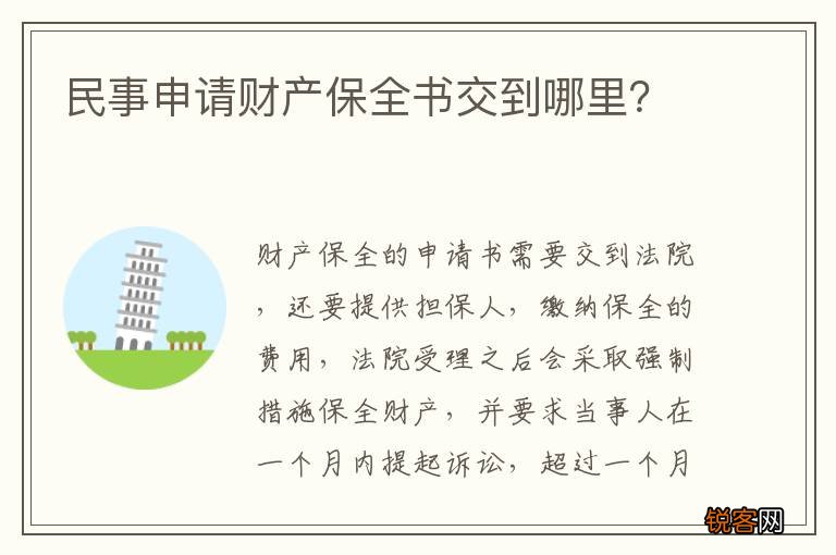 民事申请财产保全书交到哪里？