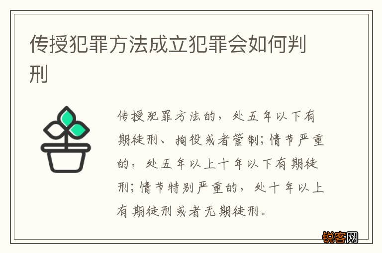 传授犯罪方法成立犯罪会如何判刑