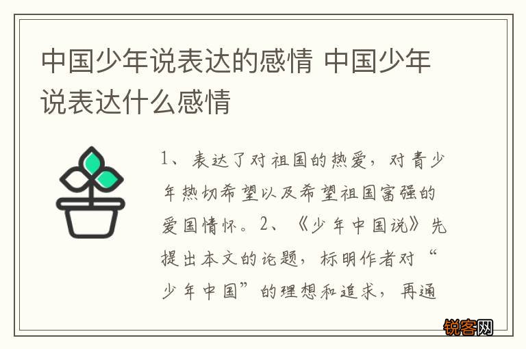 中国少年说表达的感情 中国少年说表达什么感情