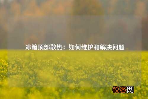 冰箱顶部散热：如何维护和解决问题