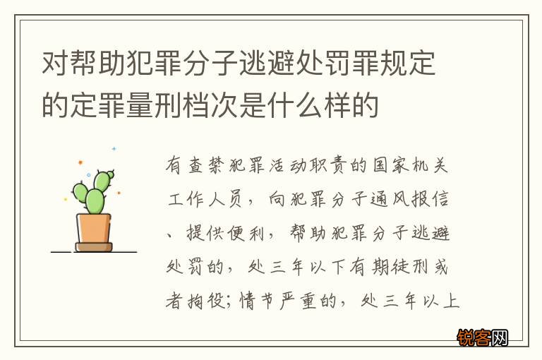 对帮助犯罪分子逃避处罚罪规定的定罪量刑档次是什么样的
