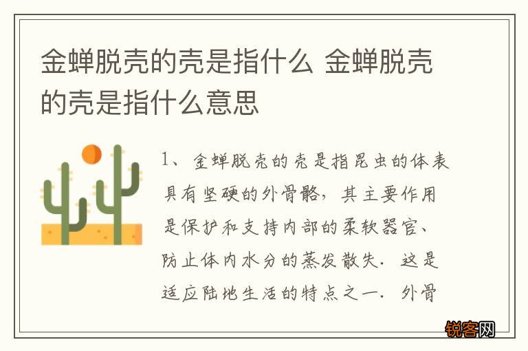 金蝉脱壳的壳是指什么 金蝉脱壳的壳是指什么意思