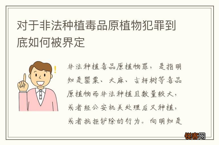 对于非法种植毒品原植物犯罪到底如何被界定