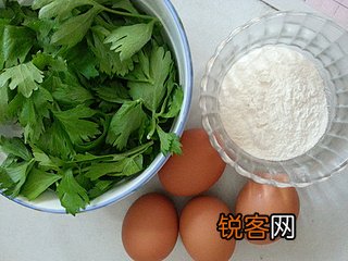 芹菜叶蛋饼的做法