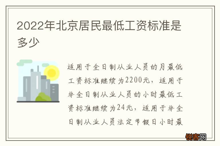 2022年北京居民最低工资标准是多少