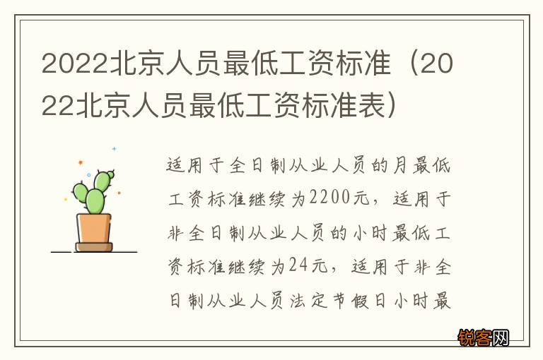 2022北京人员最低工资标准表 2022北京人员最低工资标准