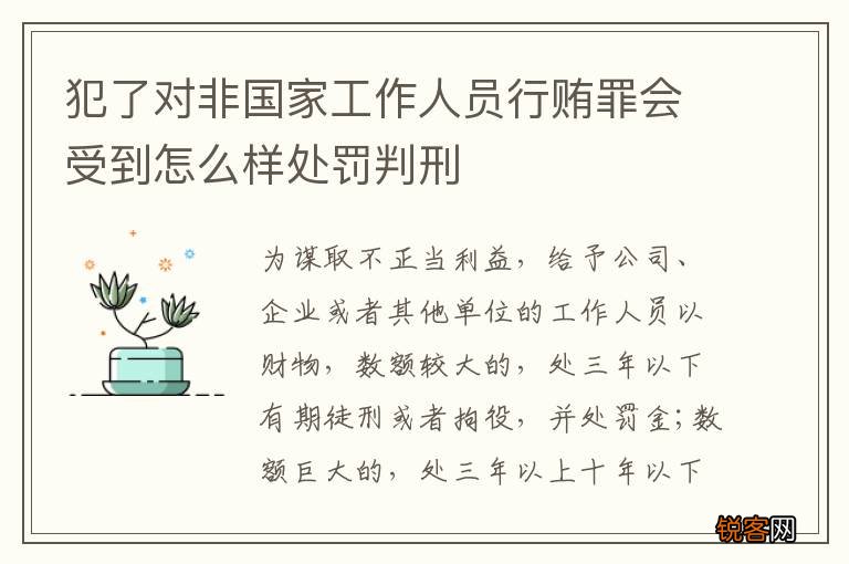 犯了对非国家工作人员行贿罪会受到怎么样处罚判刑
