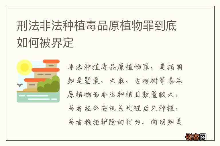 刑法非法种植毒品原植物罪到底如何被界定