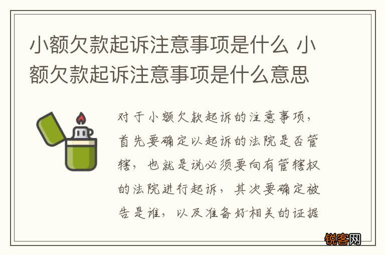 小额欠款起诉注意事项是什么 小额欠款起诉注意事项是什么意思