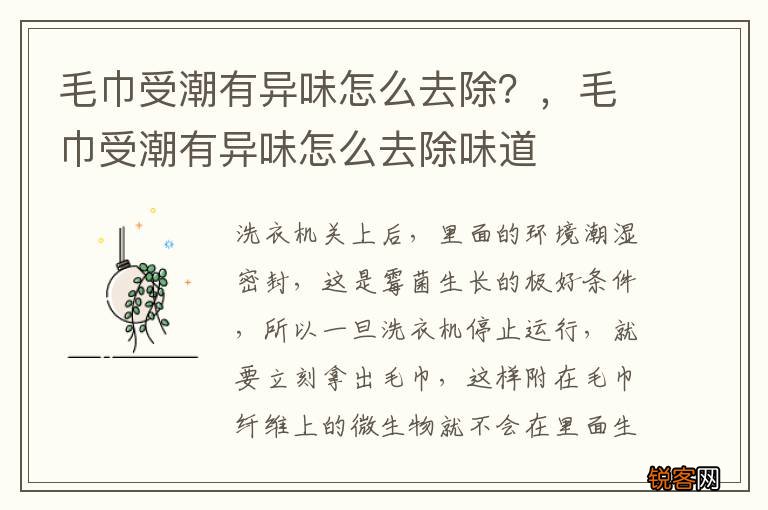 毛巾受潮有异味怎么去除？，毛巾受潮有异味怎么去除味道