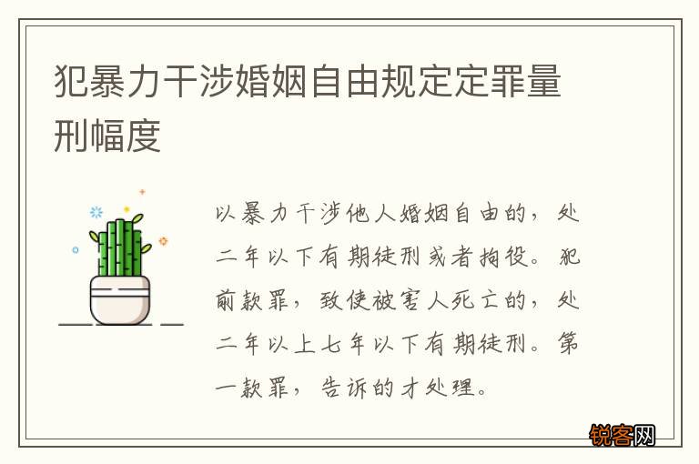 犯暴力干涉婚姻自由规定定罪量刑幅度