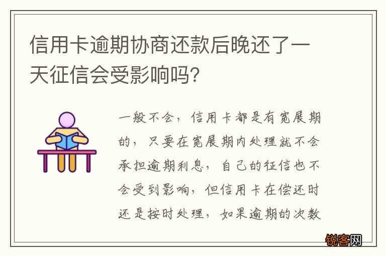 信用卡逾期协商还款后晚还了一天征信会受影响吗？