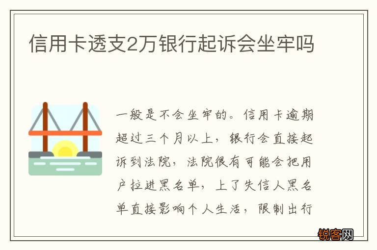信用卡透支2万银行起诉会坐牢吗