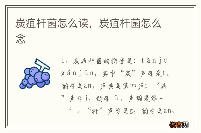 炭疽杆菌怎么读，炭疽杆菌怎么念