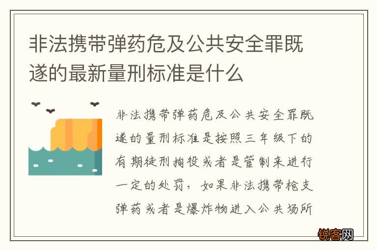 非法携带弹药危及公共安全罪既遂的最新量刑标准是什么