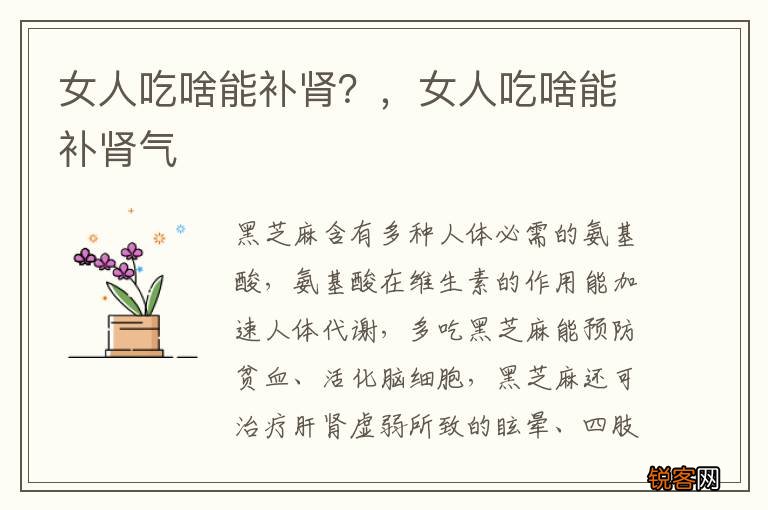 女人吃啥能补肾？，女人吃啥能补肾气