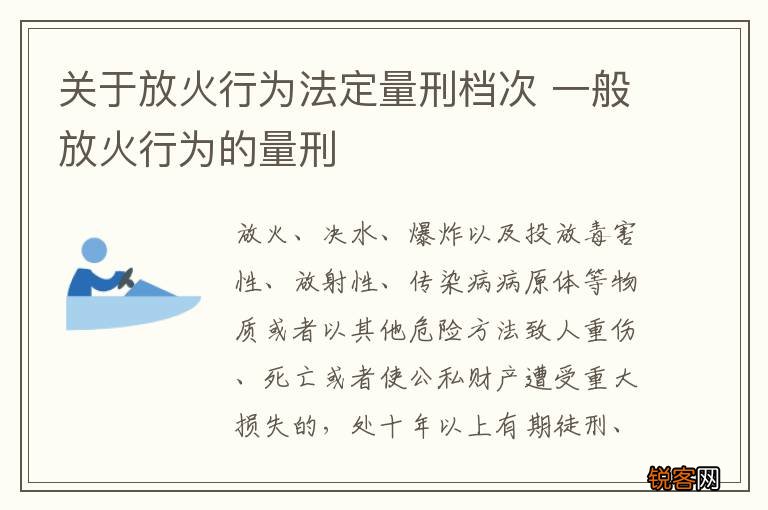 关于放火行为法定量刑档次 一般放火行为的量刑