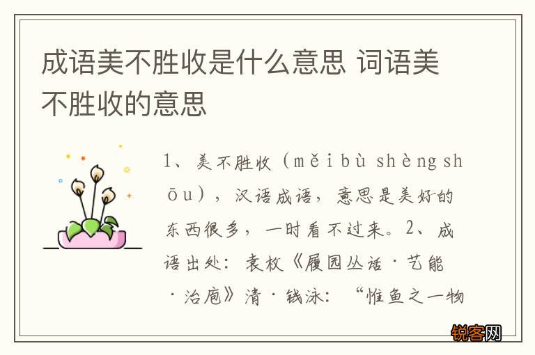 成语美不胜收是什么意思 词语美不胜收的意思