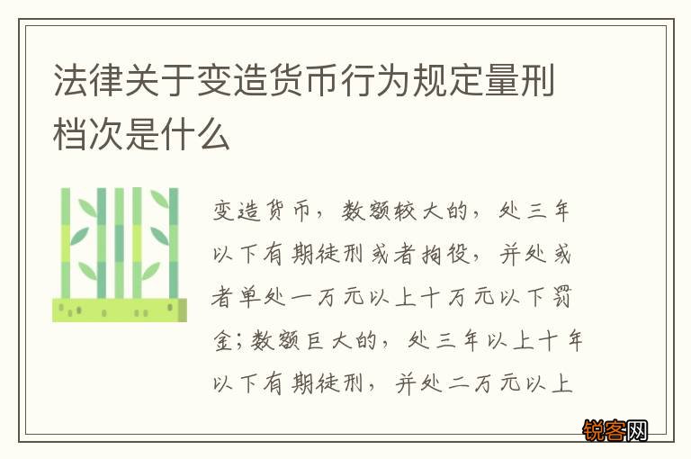 法律关于变造货币行为规定量刑档次是什么