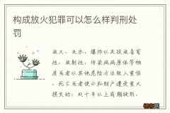构成放火犯罪可以怎么样判刑处罚