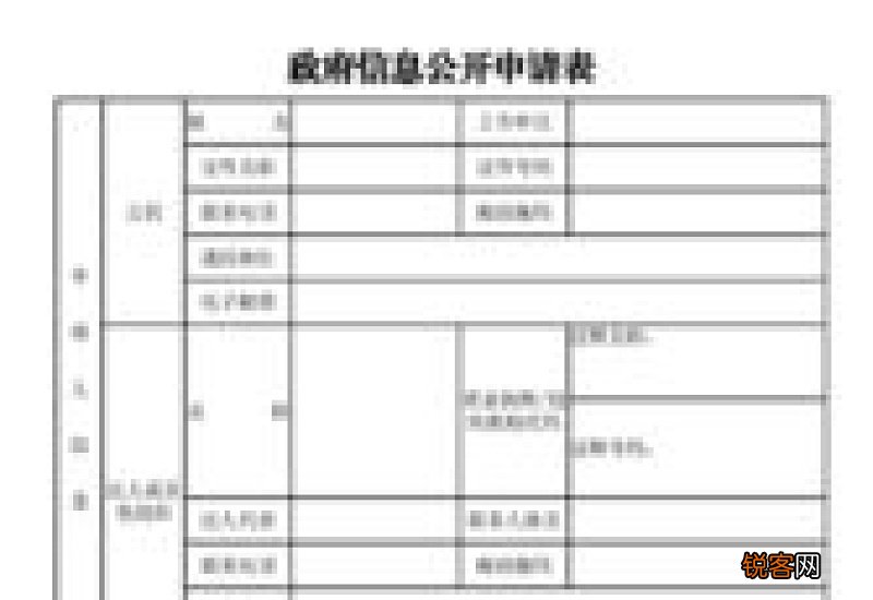 政府信息公开申请书