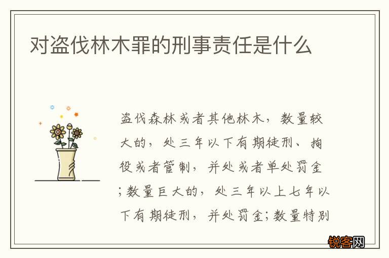对盗伐林木罪的刑事责任是什么