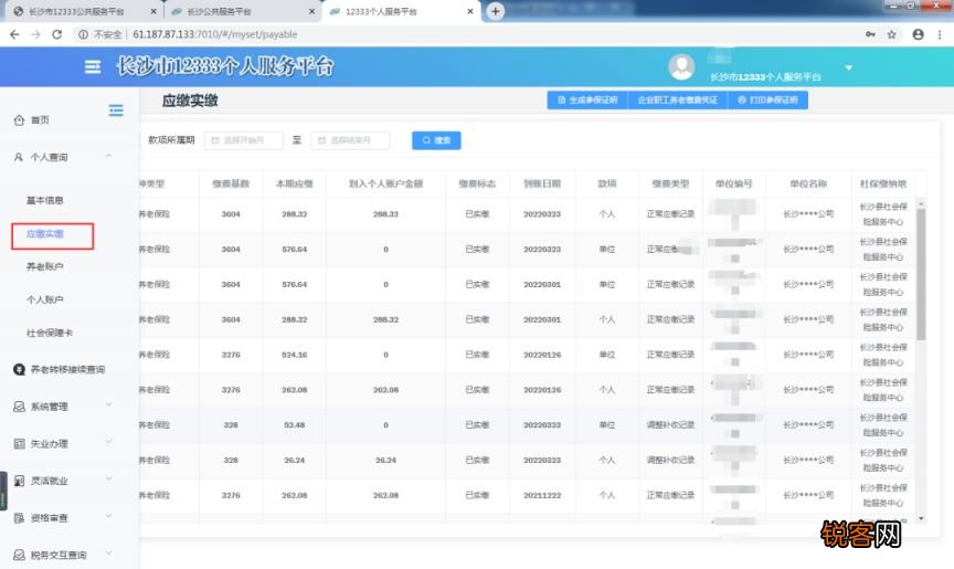 附入口 长沙灵活就业养老保险参保证明网上打印指南