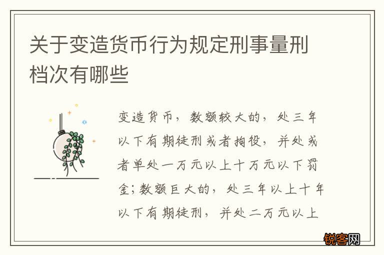 关于变造货币行为规定刑事量刑档次有哪些