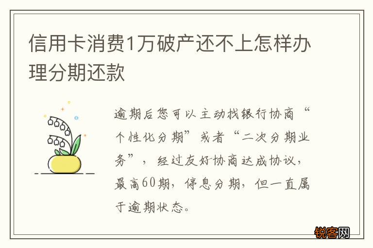 信用卡消费1万破产还不上怎样办理分期还款
